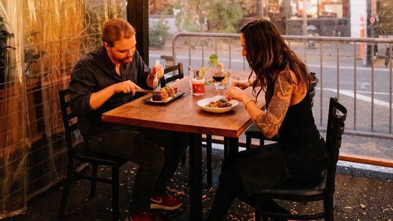 Diners have several outdoor options on Ballard Avenue Northwest, including at The Ballard Cut.