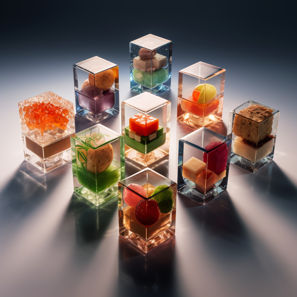 Glass cubes filled with thoughts and ideas